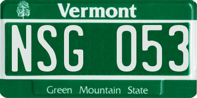 VT license plate NSG053