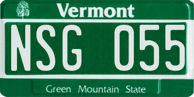 VT license plate NSG055