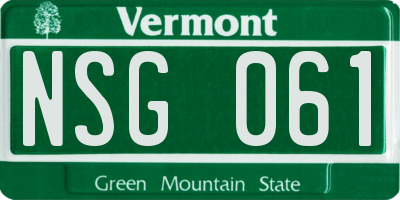 VT license plate NSG061