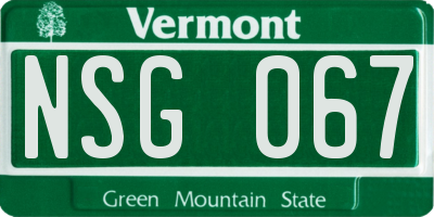 VT license plate NSG067