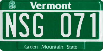 VT license plate NSG071