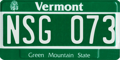 VT license plate NSG073