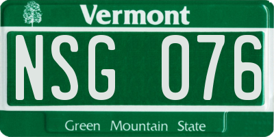 VT license plate NSG076