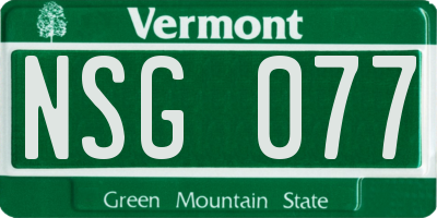 VT license plate NSG077