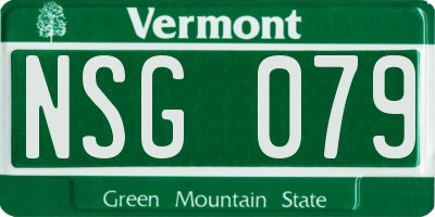 VT license plate NSG079