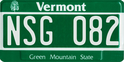 VT license plate NSG082