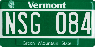 VT license plate NSG084