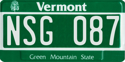 VT license plate NSG087