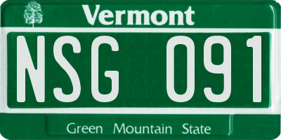 VT license plate NSG091