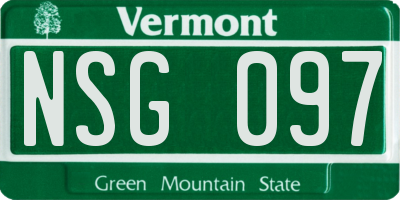VT license plate NSG097