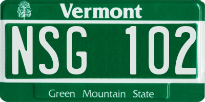 VT license plate NSG102
