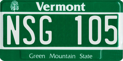 VT license plate NSG105