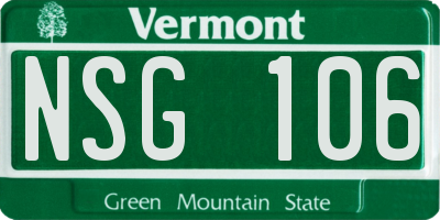 VT license plate NSG106
