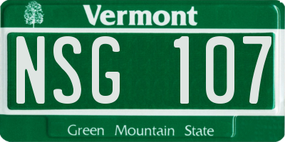 VT license plate NSG107