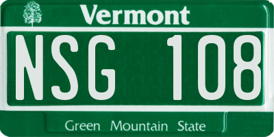 VT license plate NSG108