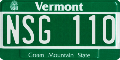 VT license plate NSG110