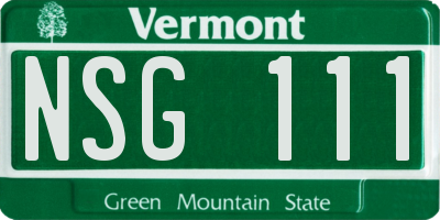 VT license plate NSG111