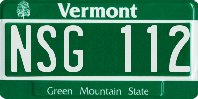VT license plate NSG112