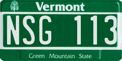 VT license plate NSG113