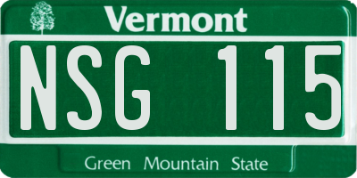 VT license plate NSG115