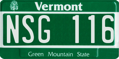 VT license plate NSG116
