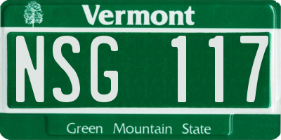 VT license plate NSG117