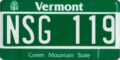 VT license plate NSG119