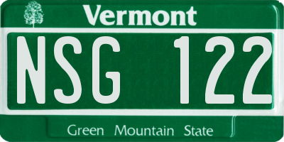VT license plate NSG122