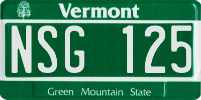 VT license plate NSG125