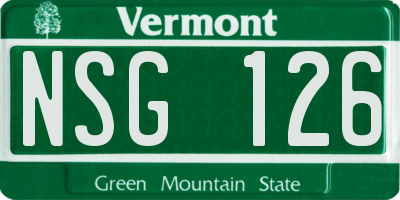 VT license plate NSG126