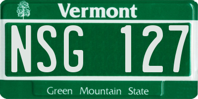 VT license plate NSG127