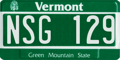VT license plate NSG129