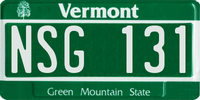 VT license plate NSG131