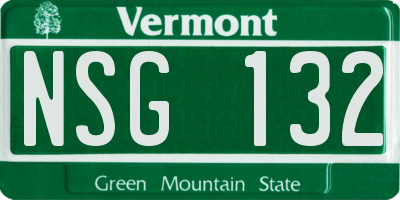 VT license plate NSG132