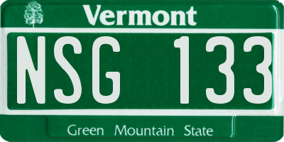 VT license plate NSG133