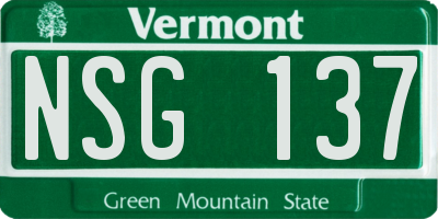 VT license plate NSG137