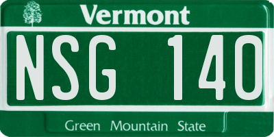 VT license plate NSG140
