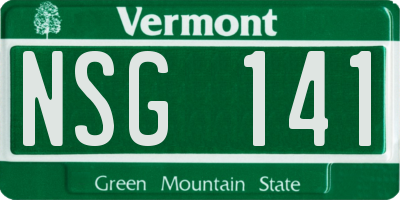 VT license plate NSG141