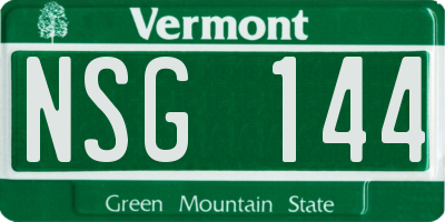 VT license plate NSG144