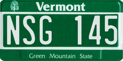 VT license plate NSG145