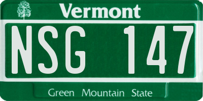 VT license plate NSG147