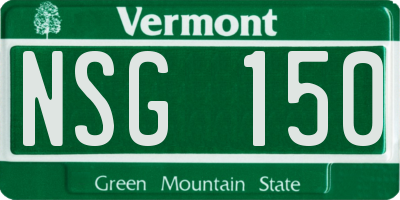 VT license plate NSG150