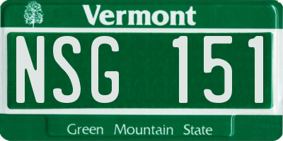 VT license plate NSG151