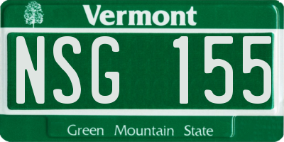VT license plate NSG155