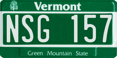 VT license plate NSG157
