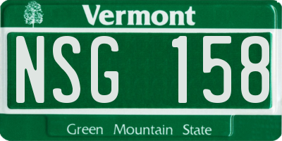 VT license plate NSG158