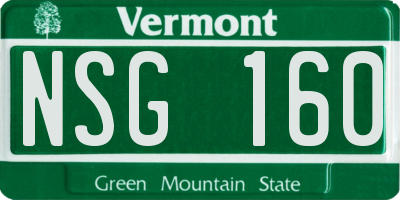 VT license plate NSG160