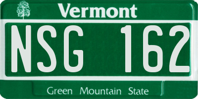 VT license plate NSG162