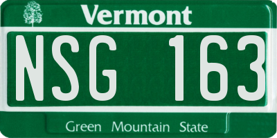 VT license plate NSG163