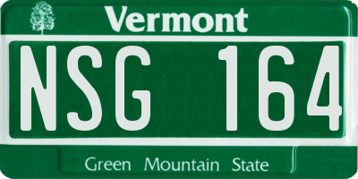 VT license plate NSG164